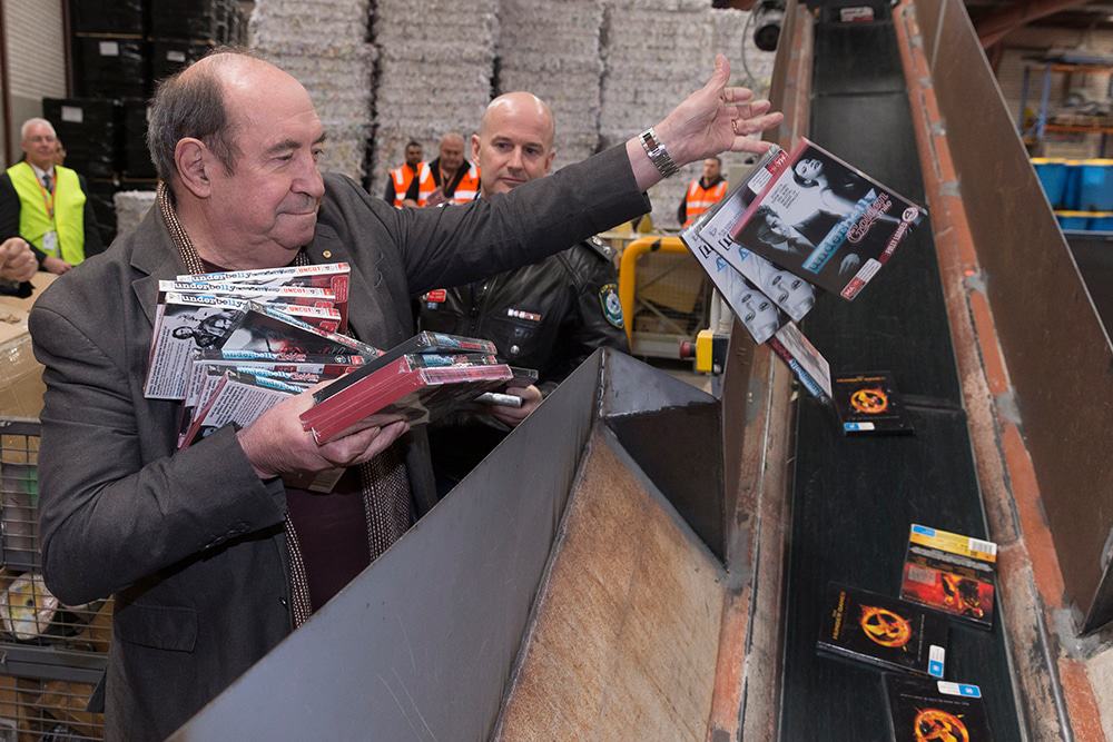 Shred-X destroys 1.2 million counterfeit DVDs with the help of Underbelly Actor Roy Billing